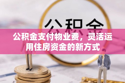 精准公积金支付物业费，灵活运用住房资金的新方式