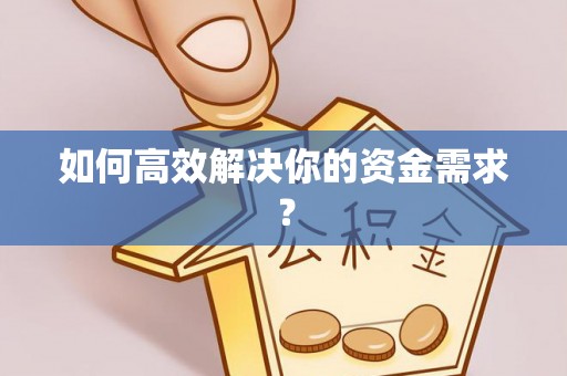 精准如何高效解决你的资金需求？