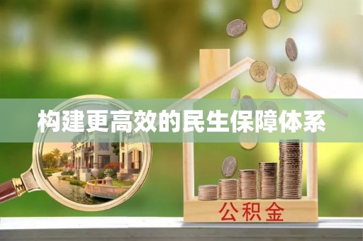 精准构建更高效的民生保障体系