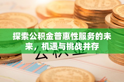 精准探索公积金普惠性服务的未来，机遇与挑战并存