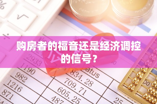 精准购房者的福音还是经济调控的信号？