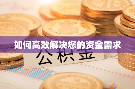 精准如何高效解决您的资金需求