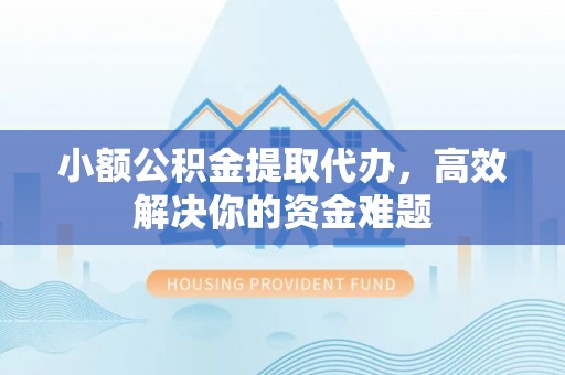 精准小额公积金提取代办，高效解决你的资金难题