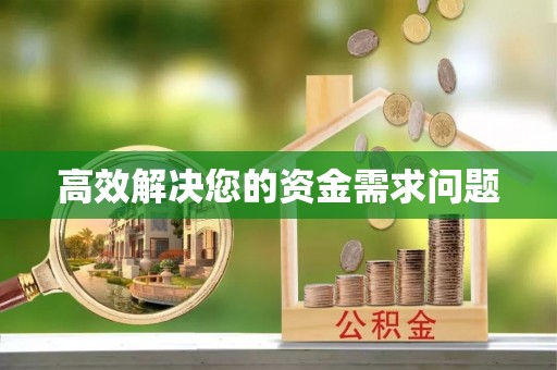 精准高效解决您的资金需求问题