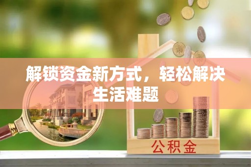 精准解锁资金新方式，轻松解决生活难题