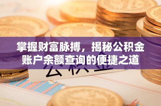 精准掌握财富脉搏，揭秘公积金账户余额查询的便捷之道