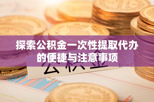 精准探索公积金一次性提取代办的便捷与注意事项