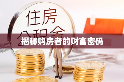 精准揭秘购房者的财富密码