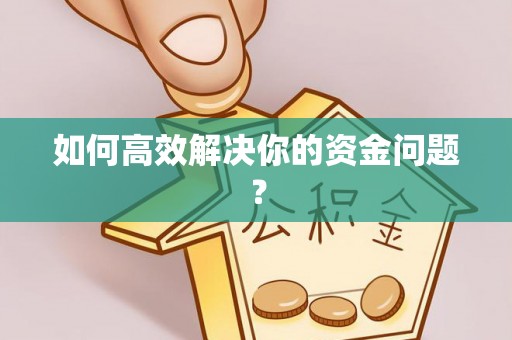 精准如何高效解决你的资金问题？